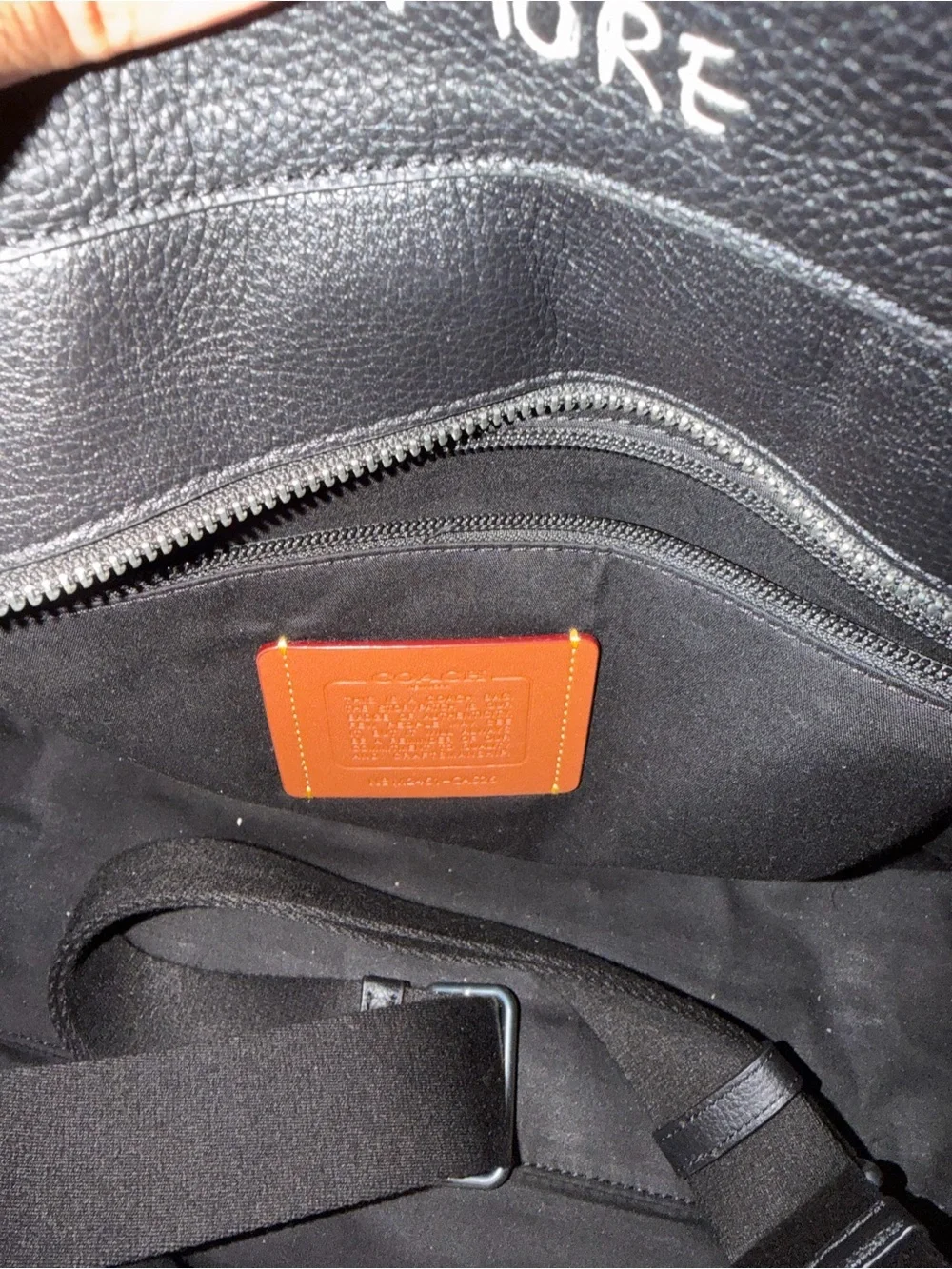 Coach Black Leather Graffiti Briefcase with Cherry Accent